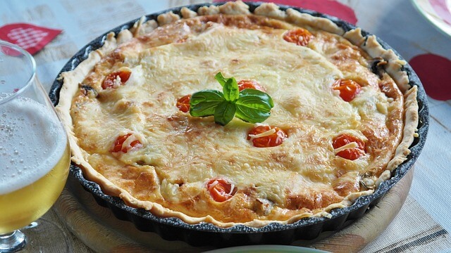 Quiche taart met spinazie en brie